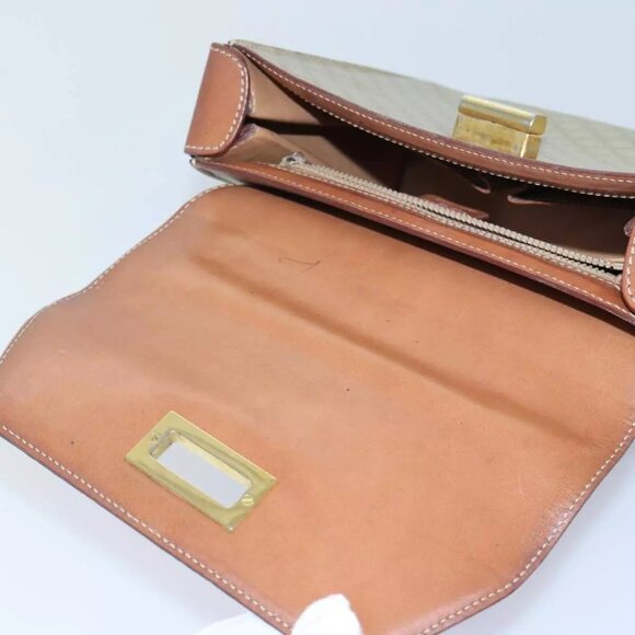 CELINE Macadam Canvas Hand Bag PVC Leather Beige Auth - Picture 12 of 16